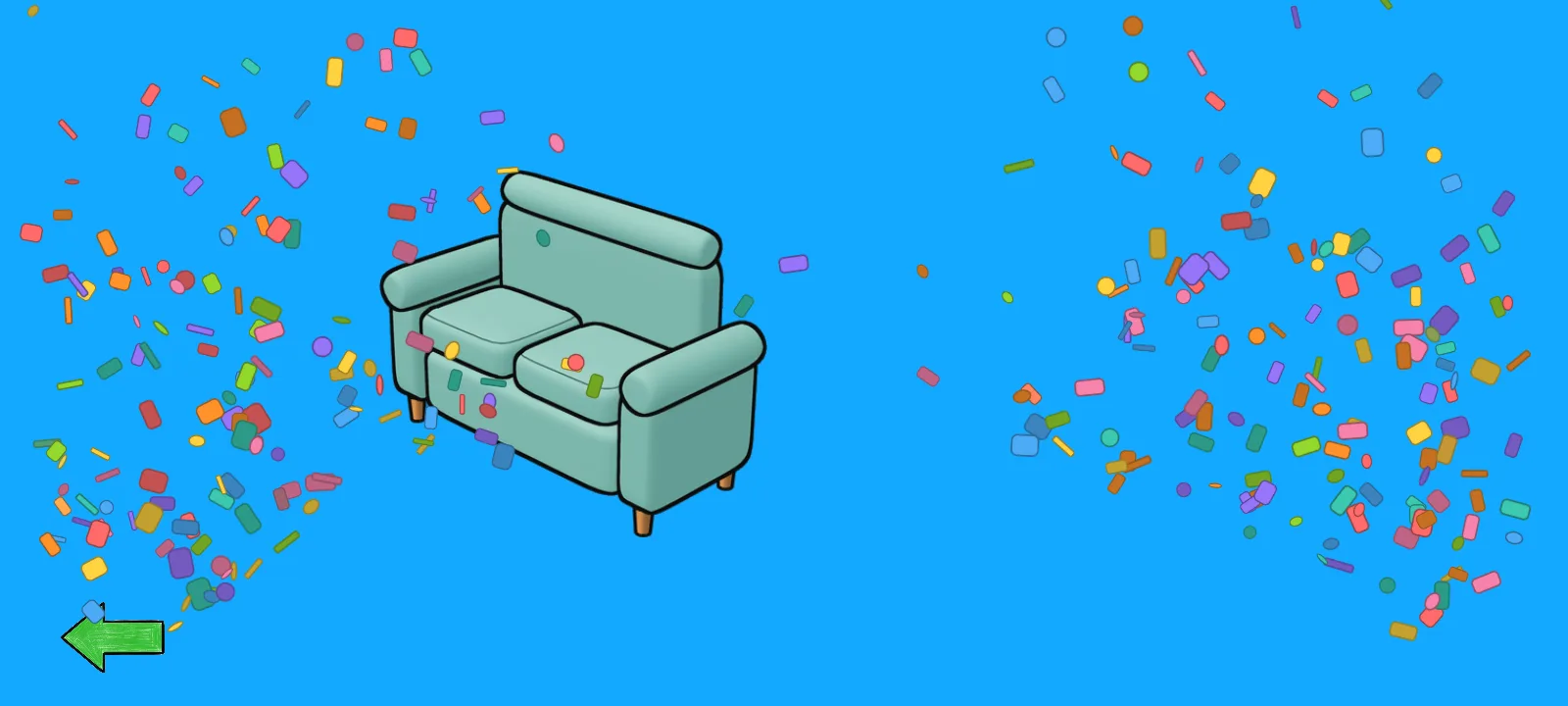 Finished, with confetti