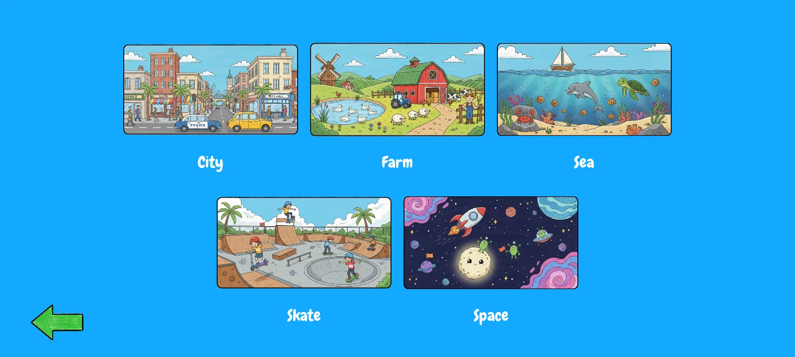 Puzzle: five pictures to put together