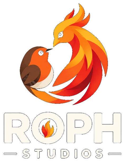 ROPH Studios: a robin and a phoenix